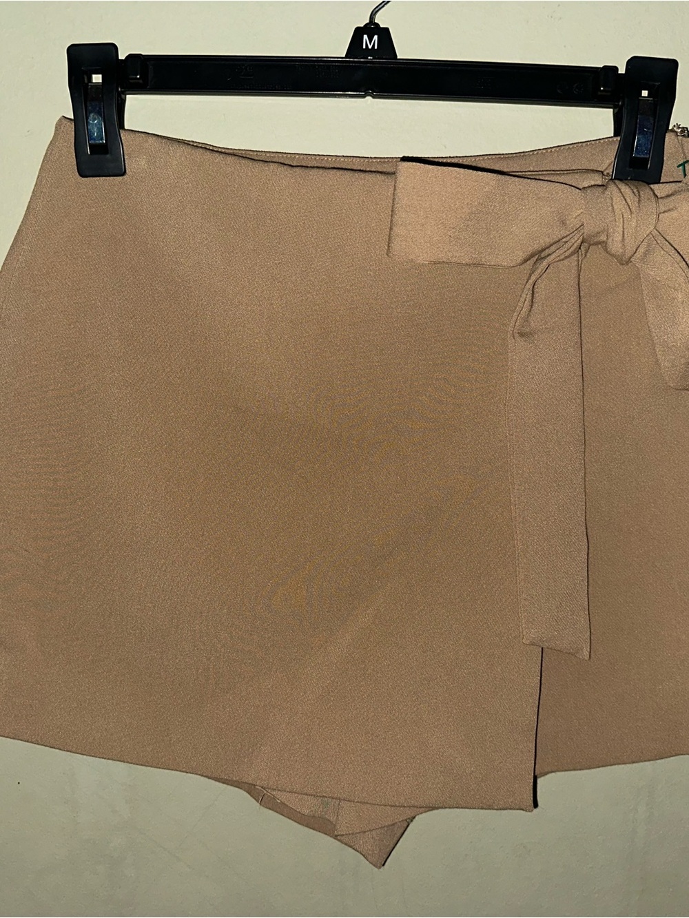 English Factory Camel Tie-Waist Skort